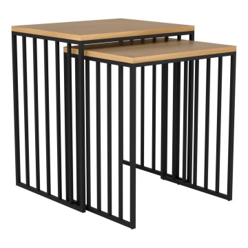 Eglo 424143 - Set di 2 tavolini d'appoggio TOZAWA marrone/nero