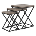Eglo 424783 - SET 3x Tavolino d'appoggio CLONMANY marrone/nero