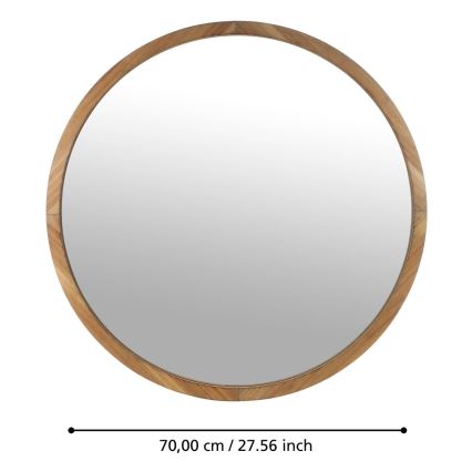 Eglo - Specchio da parete diam. 70 cm marrone