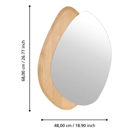 Eglo 425049 - Specchio da parete LIOMA 68x48 cm abete/beige