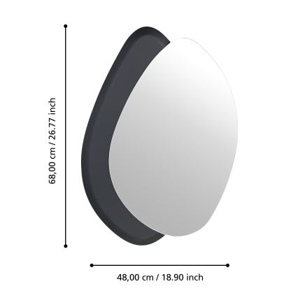 Eglo 425051 - Specchio da parete LIOMA 68x48 cm abete/nero