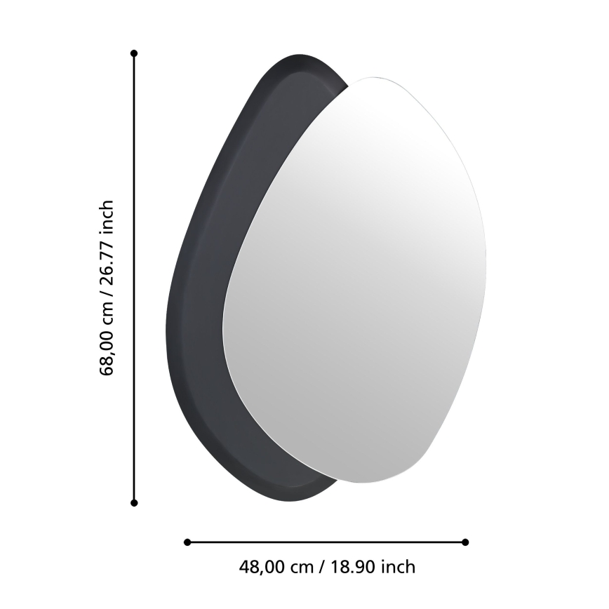 Eglo 425051 - Specchio da parete LIOMA 68x48 cm abete/nero