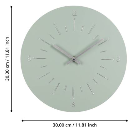 Eglo - Orologio da parete 1xAA diametro 30 cm verde