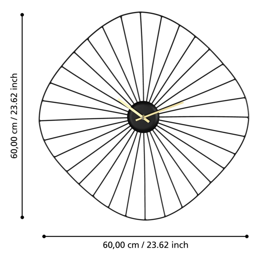 Eglo - Orologio da parete 1xAA 60x60 cm nero