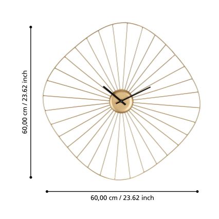 Eglo 425517 - Orologio da parete MATSUMOTO 1xAA 60x60 cm oro
