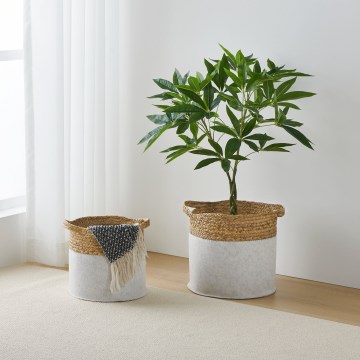 Eglo 426584 - Set da 2 cesti decorativi NANAE 30x31 cm bianco/beige