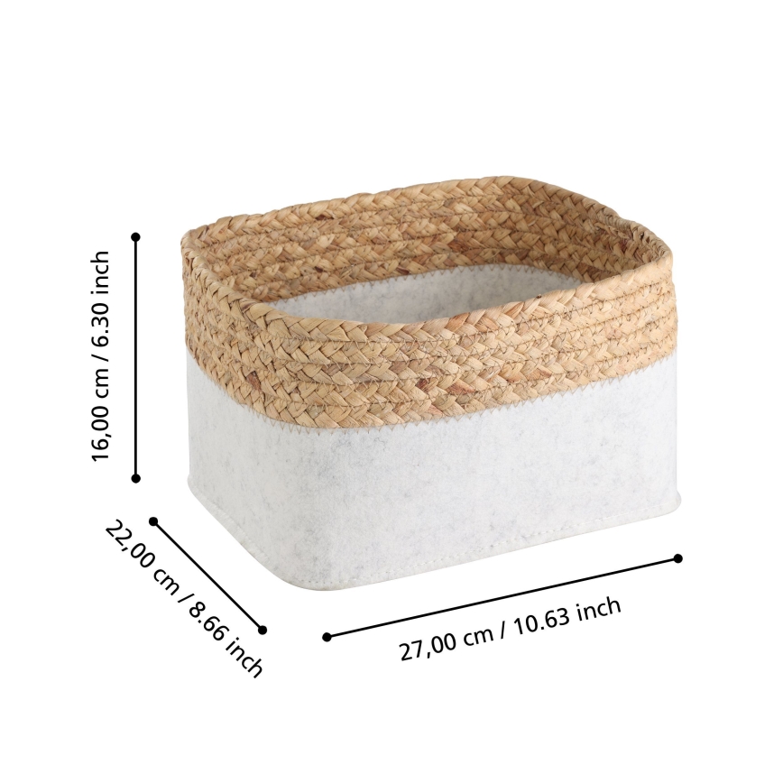 Eglo 426585 - Set da 3 cesti decorativi NANAE 16x27 cm bianco/beige