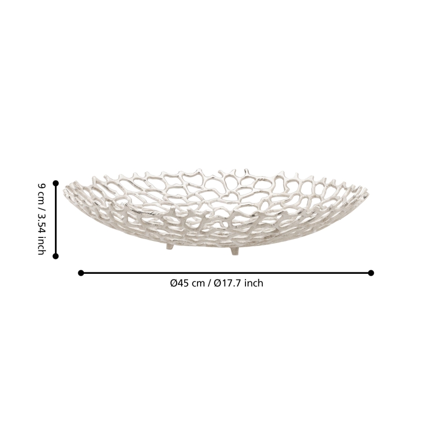Eglo 427488 - Ciotola decorativa KIMITSU, Ø 45 cm, argento