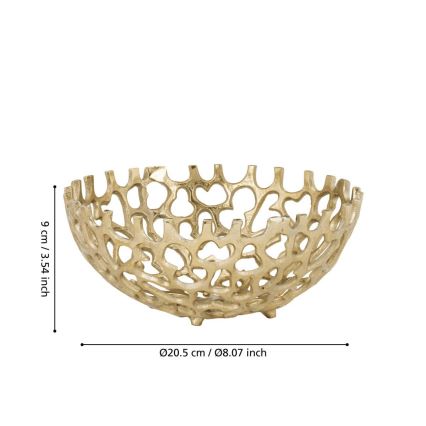 Eglo - Vassoio decorativo diametro 20,5 cm oro