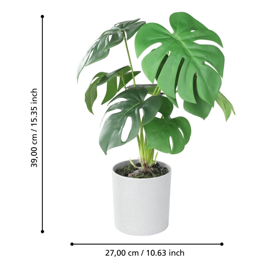 Eglo - Pianta artificiale in vaso 42x30 cm monstera