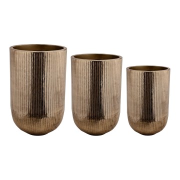 Eglo 428097 - Set da 3 vasi in metallo OKAYAMA 77x51 cm, finitura bronzata