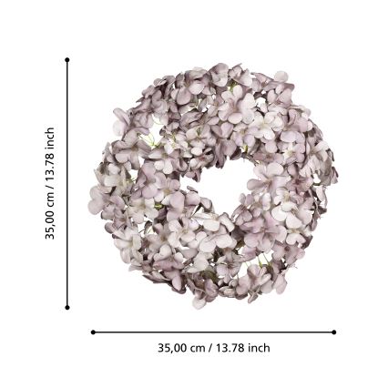 Eglo - Corona di fiori artificiali diametro 35 cm viola