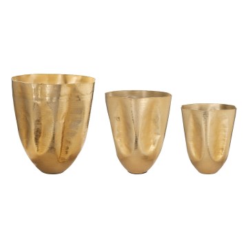 Eglo 428392 - Set da 3 vasi in metallo OKAYAMA, oro