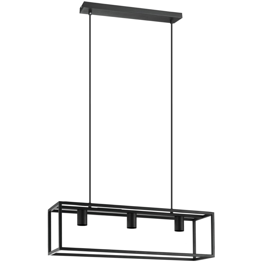 Eglo 43032 - Lampadario a sospensione con filo ELDRICK 3xE27/40W/230V nero