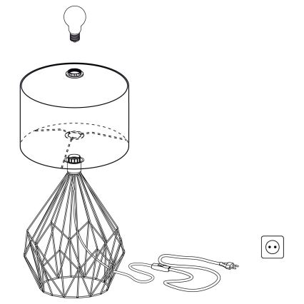 Eglo 43078 - Lampada da tavolo CARLTON 1xE27/60W/230V