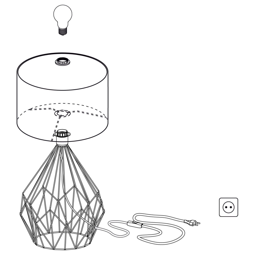 Eglo 43078 - Lampada da tavolo CARLTON 1xE27/60W/230V