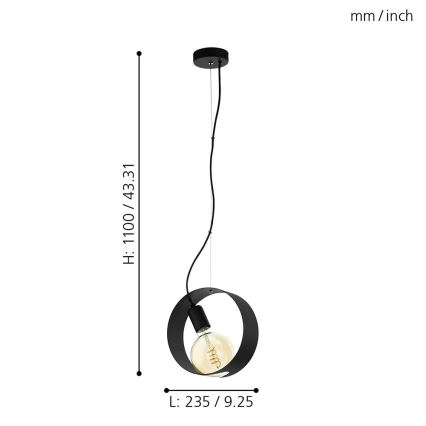 Eglo 43128 - Lampadario LED sospeso con cavo MAIDENHEAD 1xE27/4W/230V