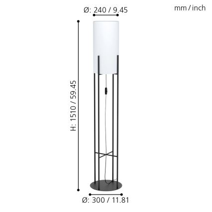 Eglo - Lampada da terra 1xE27/60W/230V