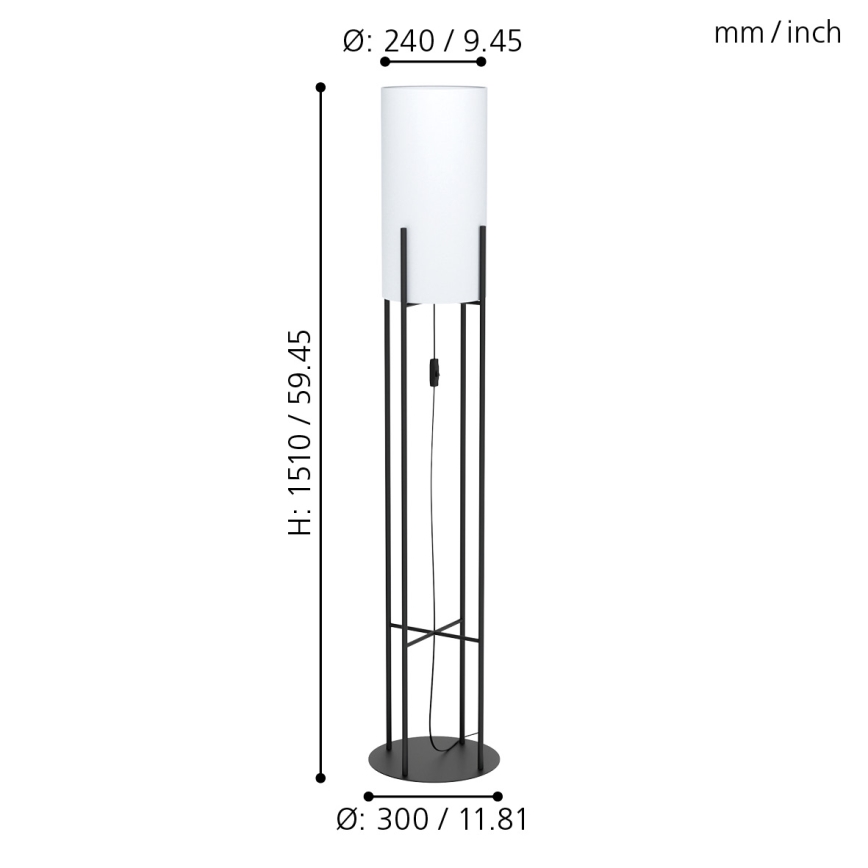 Eglo - Lampada da terra 1xE27/60W/230V