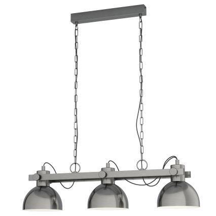 Eglo - Lampadario a sospensione con catena 3xE27/28W/230V