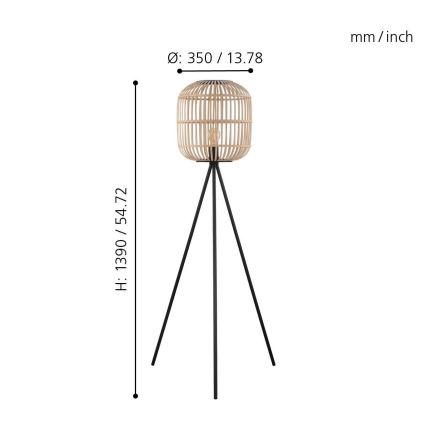 Eglo - Lampada da terra 1xE27/28W/230V