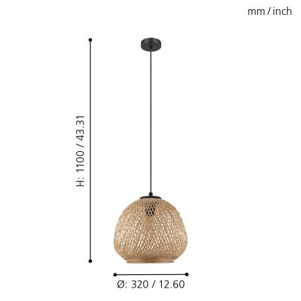 Eglo - Lampadario a sospensione con filo 1xE27/40W/230V