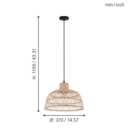 Eglo - Lampadario a sospensione con filo 1xE27/40W/230V