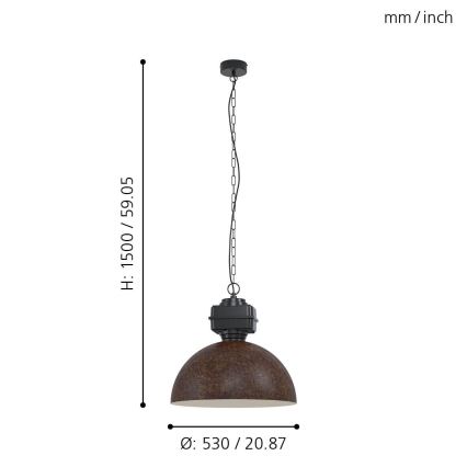 Eglo - Lampadario a sospensione con catena 1xE27/40W/230V