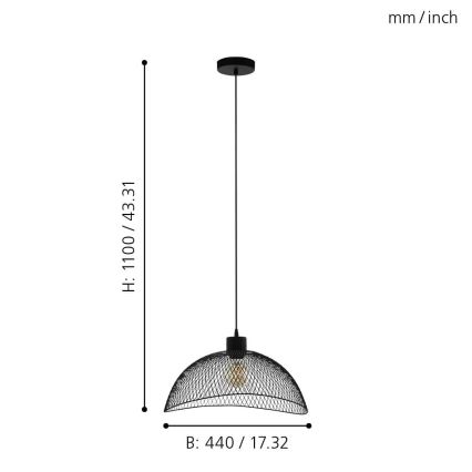 Eglo - Lampadario a sospensione con filo 1xE27/60W/230V