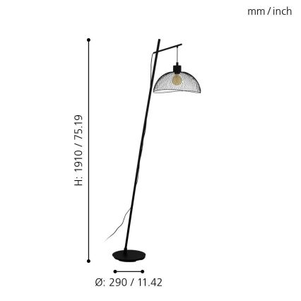 Eglo - Lampada da terra 1xE27/60W/230V