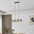 Eglo 43316 - Lampada a sospensione con cavi ERRIBERA 8xE27/40W/230V rovere/nero