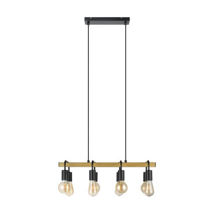 Eglo 43316 - Lampada a sospensione con cavi ERRIBERA 8xE27/40W/230V rovere/nero