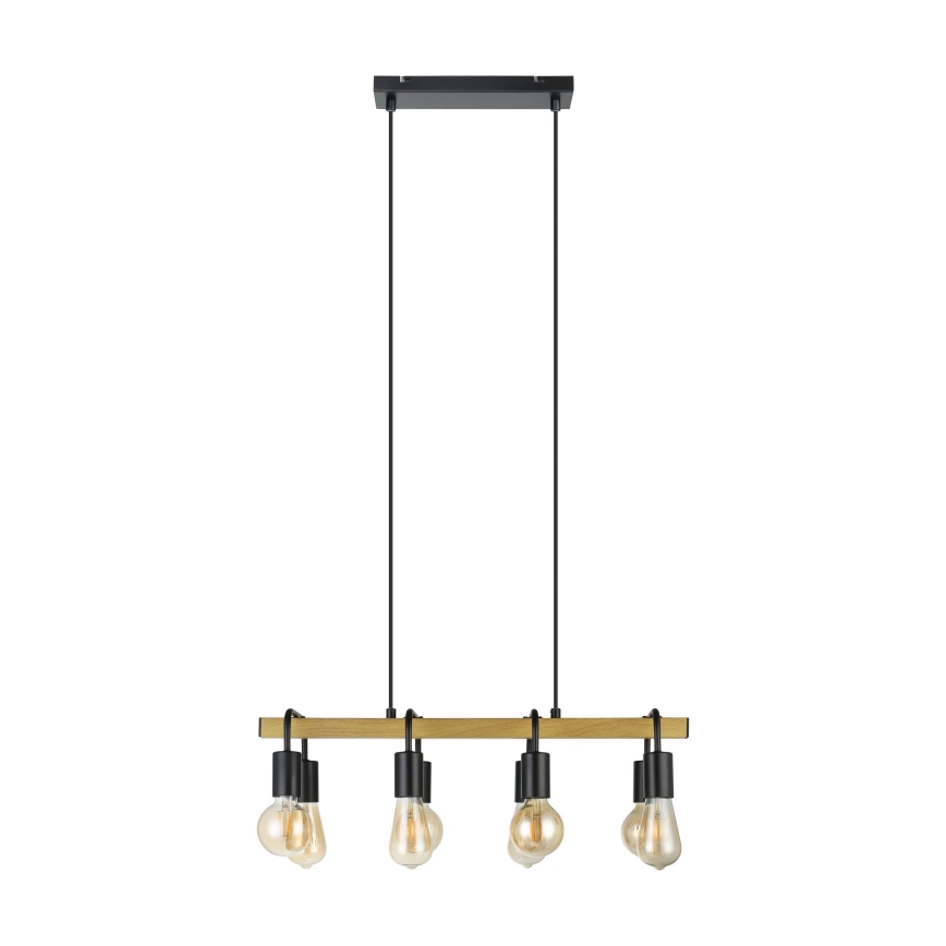 Eglo 43316 - Lampada a sospensione con cavi ERRIBERA 8xE27/40W/230V rovere/nero