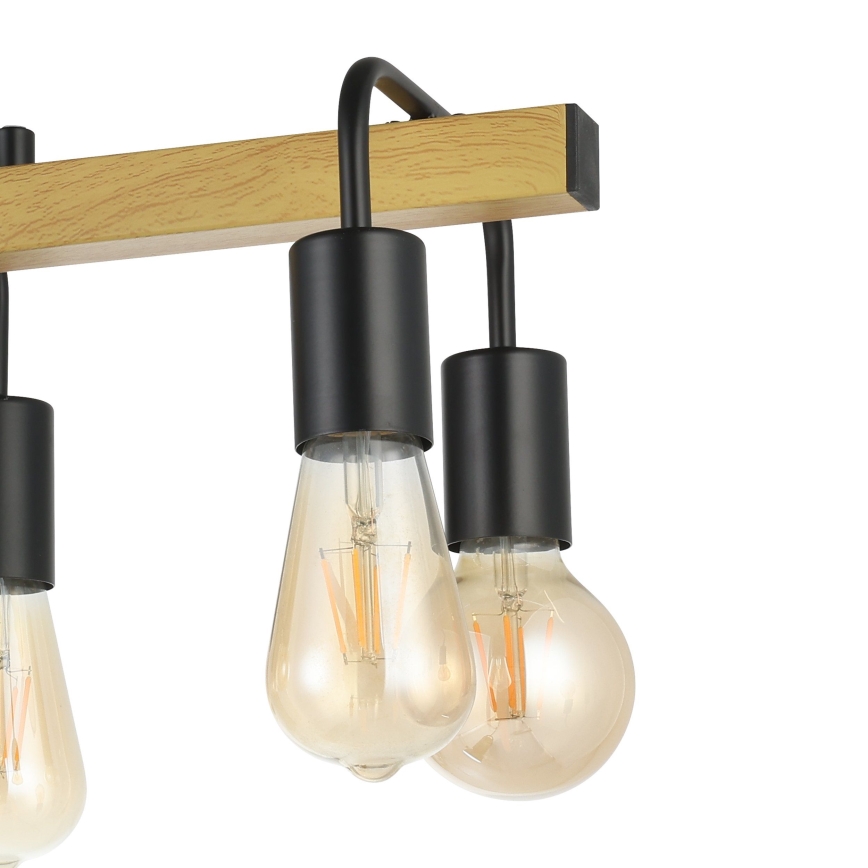 Eglo 43316 - Lampada a sospensione con cavi ERRIBERA 8xE27/40W/230V rovere/nero