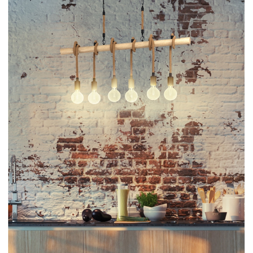 Eglo - Lampadario a sospensione con catena 6xE27/40W/230V