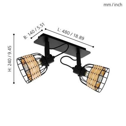 Eglo - Luce Spot 2xE27/40W/230V