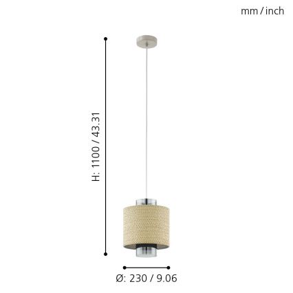 Eglo - Lampadario a sospensione con filo 1xE27/40W/230V