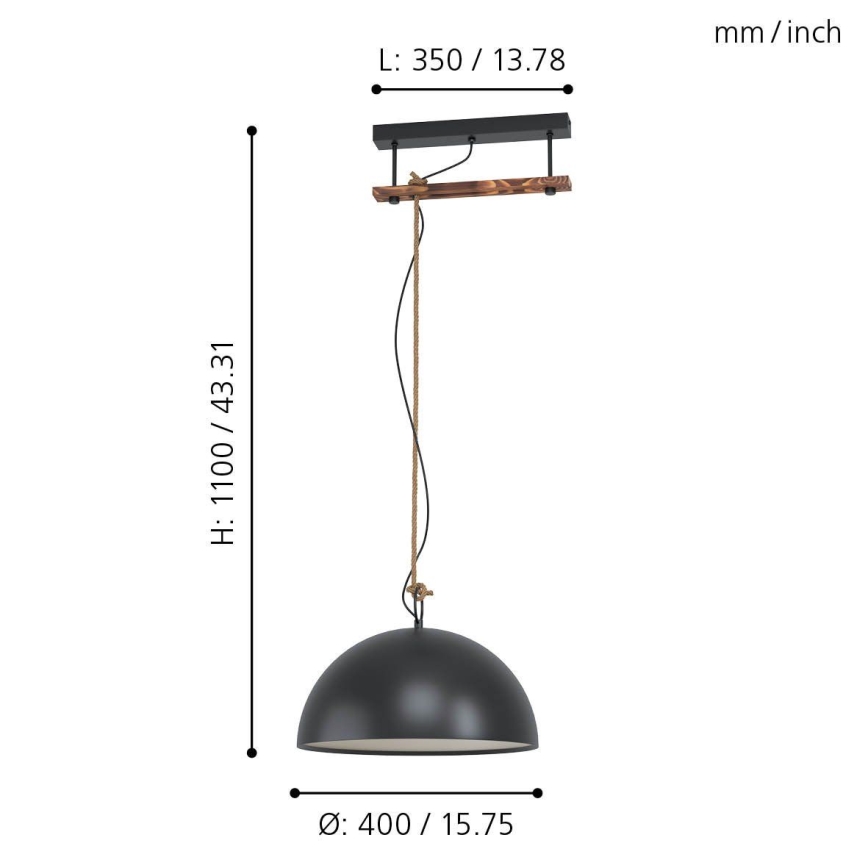Eglo - Lampadario a sospensione con filo 1xE27/40W/230V