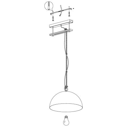 Eglo 43396 - Lampadario sospeso con cavo HODSOLL 1xE27/40W/230V
