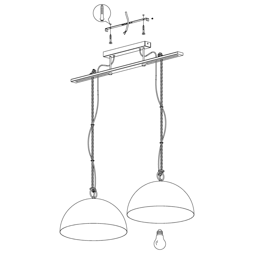 Eglo - Lampadario a sospensione con filo 2xE27/40W/230V