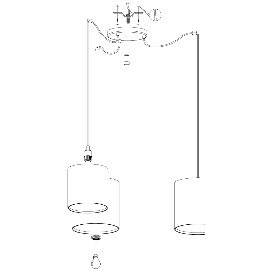 Eglo - Lampadario a sospensione con filo 3xE27/40W/230V ragno
