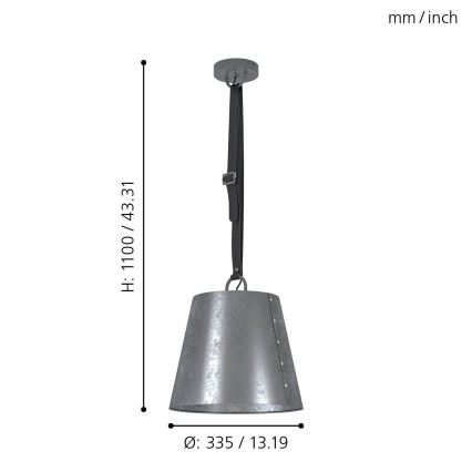 Eglo - Lampadario a sospensione con filo 1xE27/60W/230V