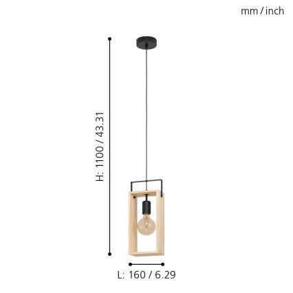 Eglo - Lampadario a sospensione con filo 1xE27/40W/230V