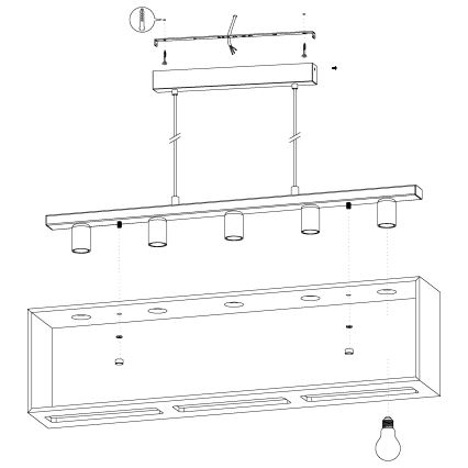 Eglo - Lampadario a sospensione con filo 5xE27/40W/230V
