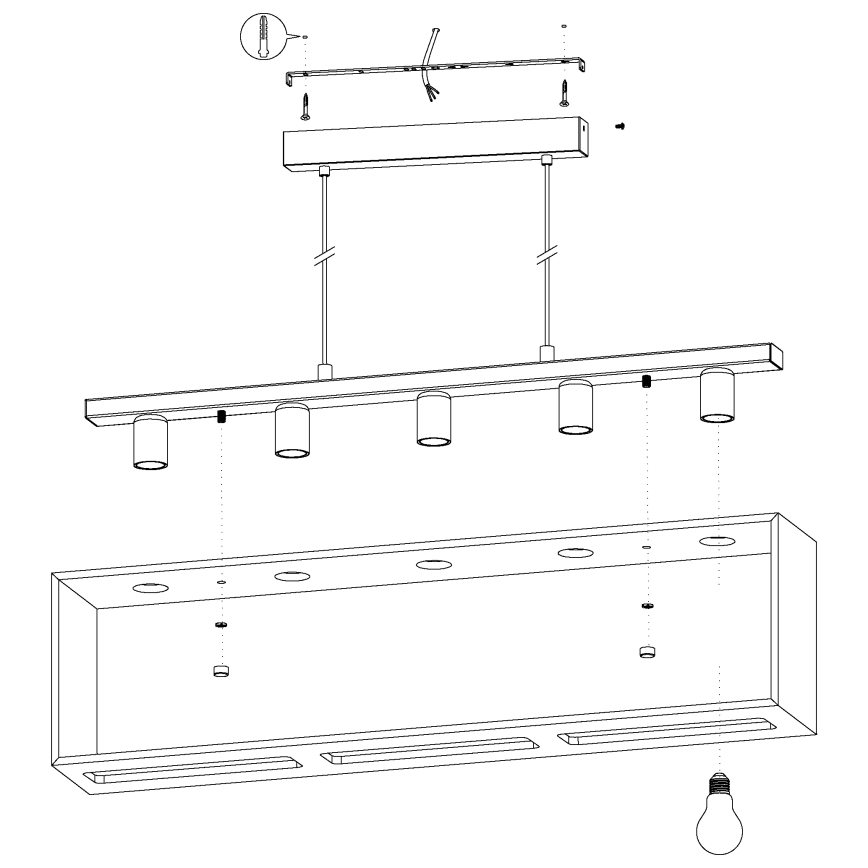 Eglo - Lampadario a sospensione con filo 5xE27/40W/230V