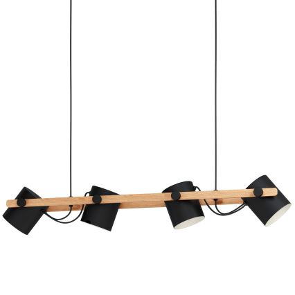 Eglo - Lampadario su fune 4xE27/28W/230V