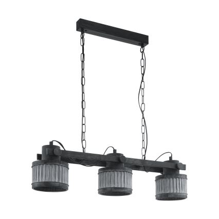Eglo - Lampadario a catena 3xE27/28W/230V