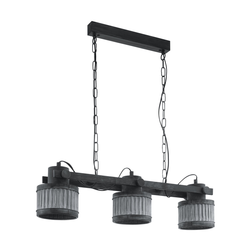Eglo - Lampadario a catena 3xE27/28W/230V