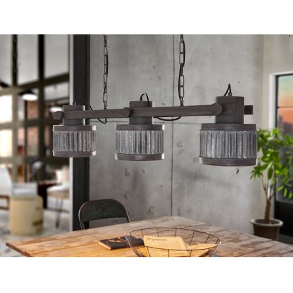 Eglo - Lampadario a catena 3xE27/28W/230V