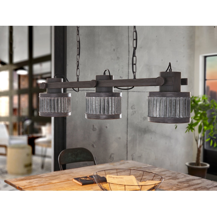 Eglo - Lampadario a catena 3xE27/28W/230V